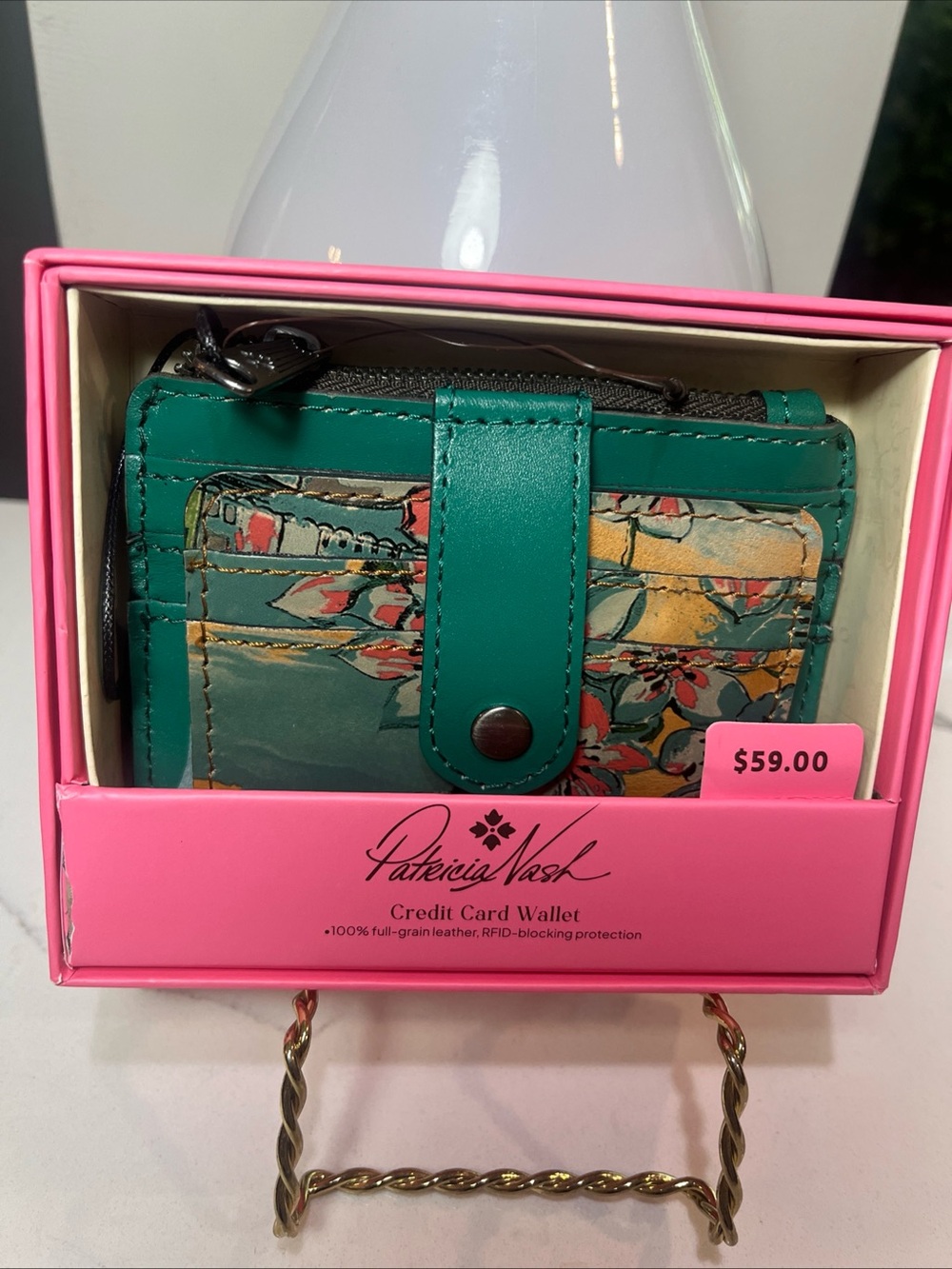 Patricia Nash Cassis ID Wallet Beautiful Girl Leather NWT